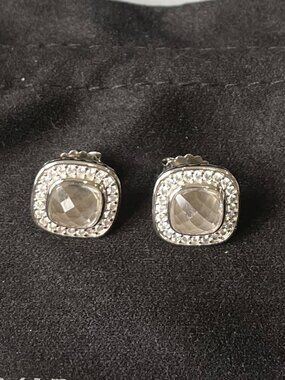 David Yurman Albion® Stud Earrings with White Topaz and Pavé Diamonds